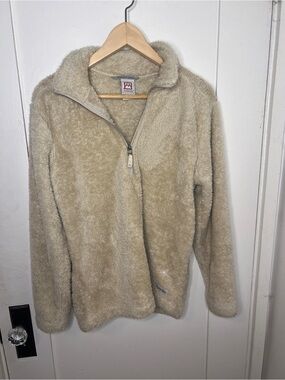 Avalanche Plush Teddy Half-Zip Jacket in Beige